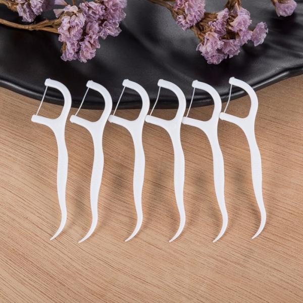 50pcs Oral clean dispossable Waxed Floss Picks Teeth Toothpicks Interdental Brush