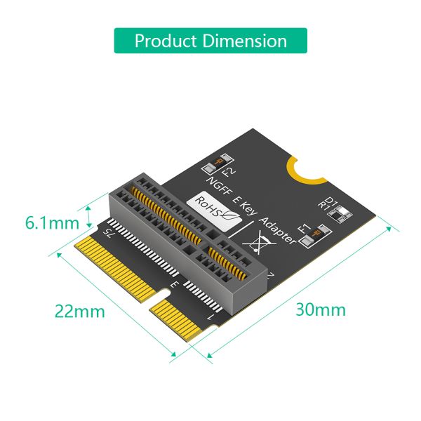 New Version M.2 NGFF E-key to E- Key Adapter for AX200/201/210 WiFi Card.
