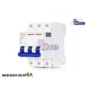 6 Amp 3p Circuit Breaker / Shockproof Plastic Electrical Circuit Breaker