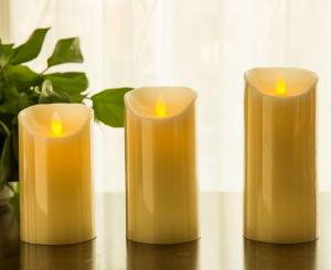 Wholesale Flickering Candle Real Wax Flameless LED Candles with Dancing Flame 3 4 5 from china suppliers