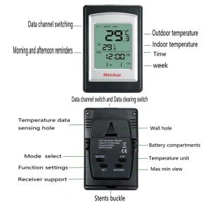 7-15v Smart Digital Indoor And Outdoor Solar Wireless Water Thermometer With