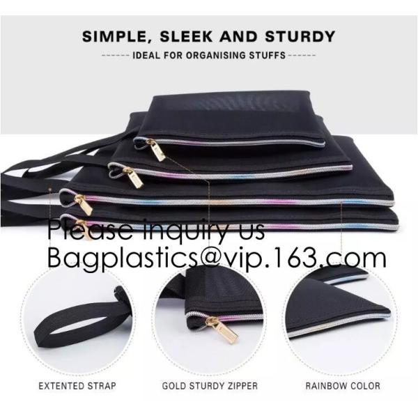 Travel Mesh Makeup Bag See Through Zipper Cosmetic Organizer Pouches Pack of 4 Multicolored, Carry Bag Mesh Makeup Bag M