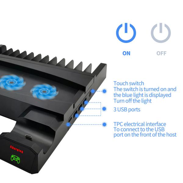 Excellent Quality ABS Dual Charging Vertical Electric Cooler Products Controller for PS5