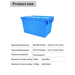 Foldable Collapsible Stackable Plastic Box for Storing and Packaging Fresh