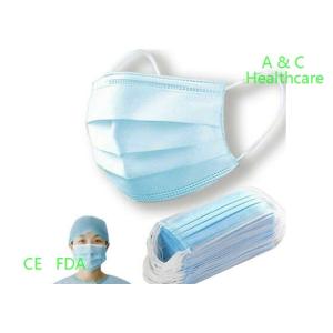 3 Ply Non Woven Disposable Earloop Face Mask Fluid Resistant 8 Gsm - 260 Gsm