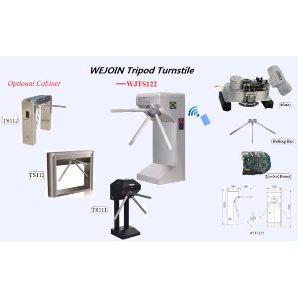 304 stainless steel intelligent access control tripod turnstile Gate