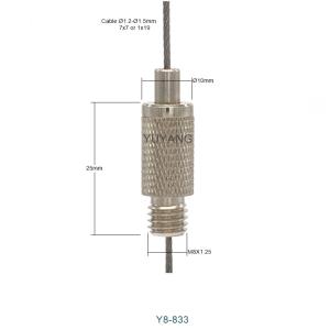 Mesh Pattern Wire Rope Gripper Pressure Adjustable 9mm Diameter M8 Thread