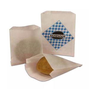 China Biodegradable Flat Glassine Envelopes Lined V Shape Sharp Bottom Kraft Paper Sandwich Cookies Bags on sale