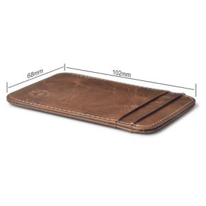 Professional Cowhide Man Leather Business Card Holder 10.2CM*6.8CM*0.3CM Package