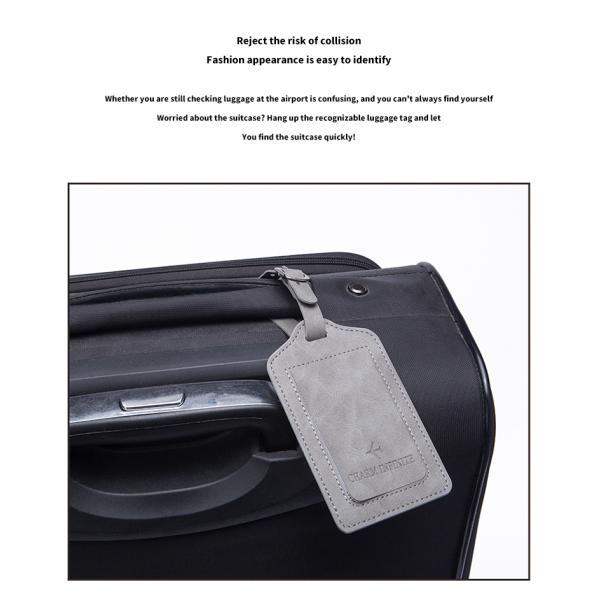Customized Saffiano Travel Suitcase with Personalized Name Tag and Pu Leather Tag