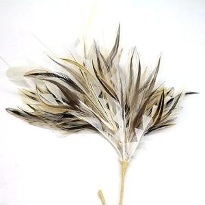 Shipping Natural Hackle Feather Flower Mount with Wire Accessory