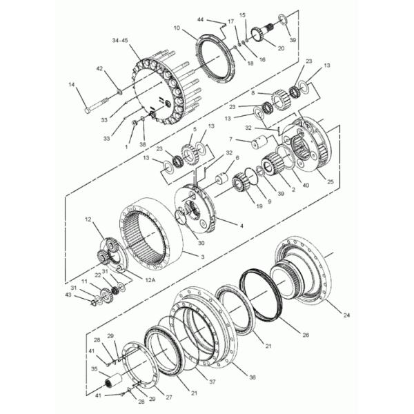 E330C Final Drive Travel Reducer Excavator Gearbox 227-6103 200-3502