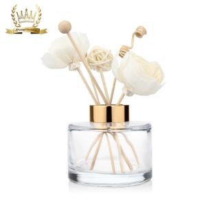 Decorative 200ml Diffuser Glass Bottle Round Clear With Cap