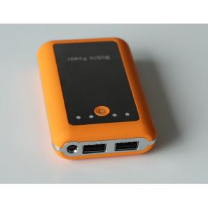 Wholesale 5V - 1A 6600mAh Red / Yellow / Blue Dual USB Power Bank Support Large Logo Printing from china suppliers