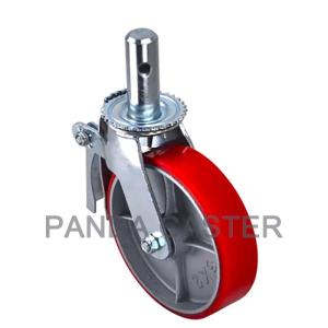 8 Inch Scaffold Castor Wheels Polyurethane Tread Iron Core With Insert Rod
