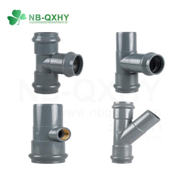PVC Casting Flange Coper Threaded Y Type Pipe Fitting Tee with Rubber Ring DIN