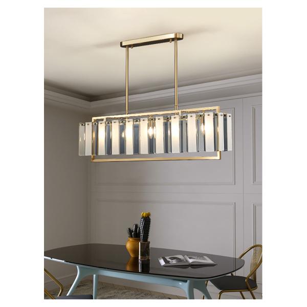 Luxury home decor lamp living room chandelier rectangle modern led crystal chandelier ceiling light(WH-CY-229)