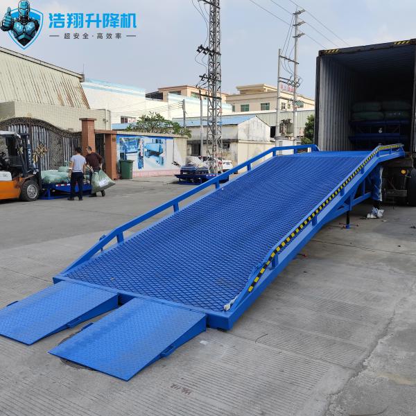 Quality 10T-10M Customized Blue Loading And Unloading Goods Hydraulic Dock Ramp Product Details for sale
