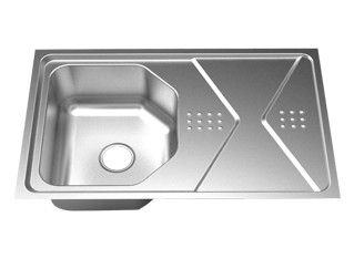 Single Bowl Drop In Stainless Steel Single Bowl Sink With Drainboard