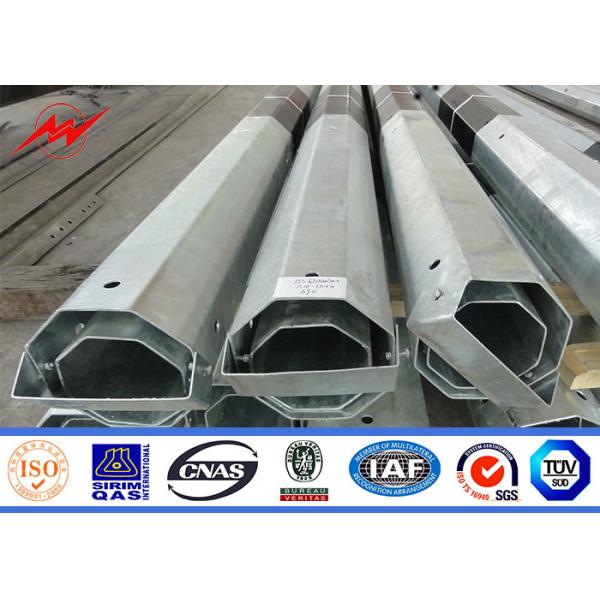 15 M Electric Column Steel Utility Pole With FRP And Marks , Malaysia Standard