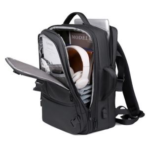 Business Travel Charging Anti-Theft Laptop Backpack with Geometric Pattern and