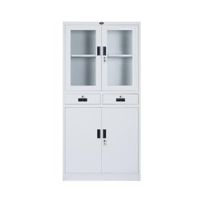 0.6mm Frosted Glass File Cabinet With 2 Drawers