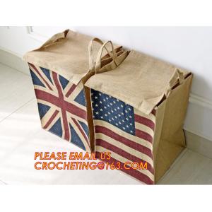 handmade collapsible jute storage basket with rope handle,Standard Quality