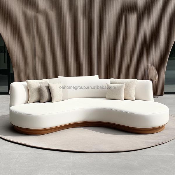 Curved Modular Boucle Fabric Decor Sofa Cozy Sectional Floor Corner Sofa Furniture Modern Living Room Set