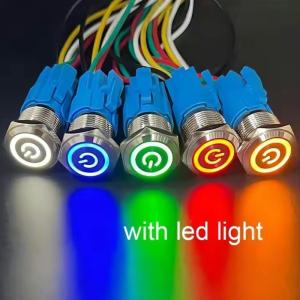 Metal Pushbutton Waterproof Light Switch with Conductive Electricity and Blue