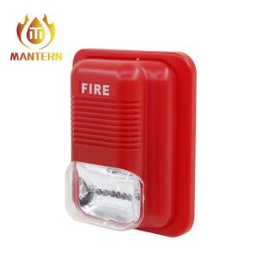 Red Fire Fighting Equipment Conventional Fire Alarm Siren With Strobe