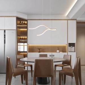 Modern Minimalist Creative Linear Long Strip Dining Room Chandelier For