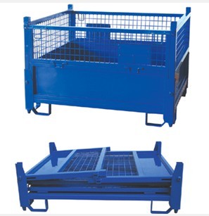 Quality China Warehouse Folding Steel Stackable Wire Mesh Pallet Box for sale