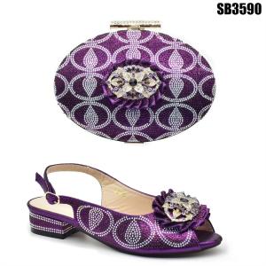 Autumn Fashion Women High Heels Sandals and Purses Bag Set with Many Color
