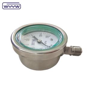 SS316 Bottom 63mm Liquid Filled Pressure Gauge General Manometer