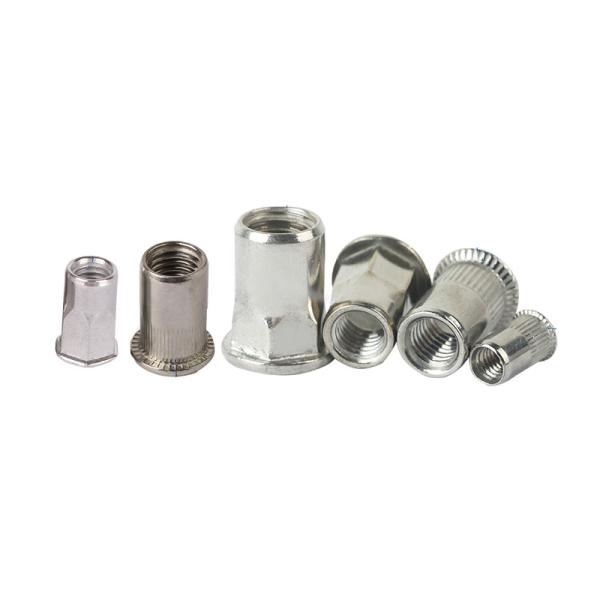 ZINC PLATED Small Large Countersunk Flat Head Reduced Side With Notch Collar Rivet Nuts