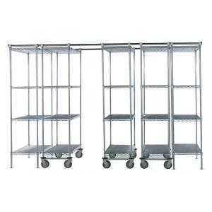 China 86 High Cold Room Hygienic High Density Wire Shelving With Vented Shelves on sale