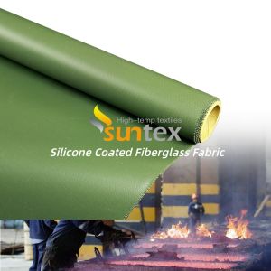 Double Sided Silicone Coated Fiberglass Insulation Fabric with 590 g/m2 Weight