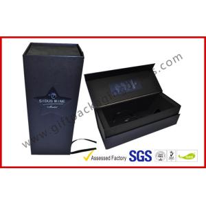 Embossed / Spot UV Square Wine Packaging Boxes , Customized Printed Magnetic