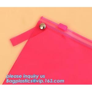 China stationery waterproof plastic documents pouch PVC zipper lock file bag with pocket,document carrying zip file folder bag on sale