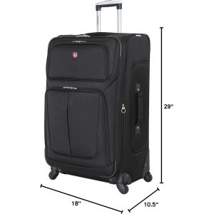 Softside Expandable Luggage, Black, Checked-Large 29-Inch