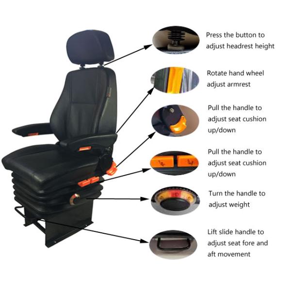 Mechanical Driver Height Adjustable Seat Railway Train Driver Seat Height Adjustment
