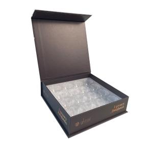 Rigid Cardboard Chocolate Bonbon Packaging Magnetic Closure With Plastic Insert