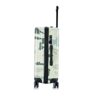 ABS Luggage Set 3 Piece Set With Camouflage PC Printing, Recessed Plane Wheel