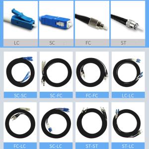 Outdoor Armored Fiber Optic Cable With FC SC LC ST Connector Assembled 30 to