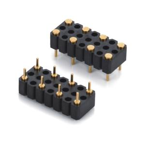 Wholesale 5.08mm Pitch Pogo Pin Connector Dip Type Female 8 Pin 4.0mm Three Row Spring Loaded from china suppliers