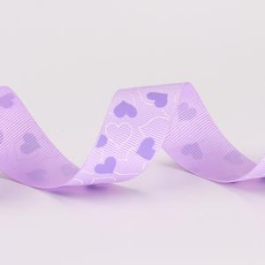 Fancy 1 Inch Grosgrain Ribbon , Pink / Light Purple Custom Printed Ribbon