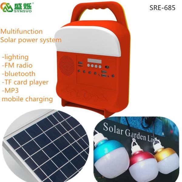 2021 New 5W Solar Generator System FM Radio USB TF Slot Solar Panel Light LED 3 Bulbs Outdoor Sre-685
