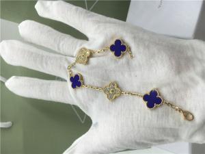 China Gold Chain Bracelet Womens With Malachite , 18k Vintage Gold Bangle Bracelet  on sale