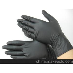 China 5g Gram Disposable Nitrile Glove Black Nitrile Exam Gloves Electric Work on sale