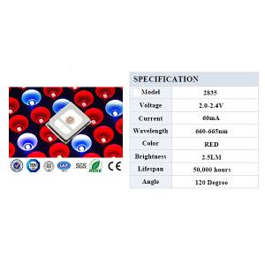 Epistar 660nm red LED diode for LED plant growth light 0.5W 2835 SMD LED good